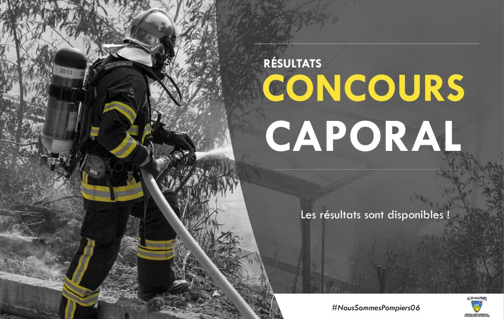 #resultatsconcours Bravo à tous les lauréats des différents concours de caporaux et particulièrement aux candidats admis des sapeurs #pompiers des #AlpesMaritimes ⬇⬇ sdis06.fr/.../concours-d…