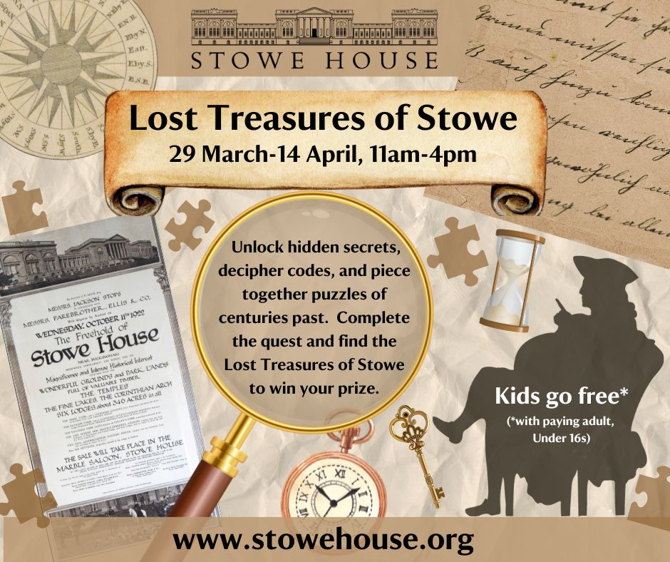 Visit Bucks (@visit_bucks) on Twitter photo Embark on a journey through history from Fri 29 Mar to Sun 14 Apr as you explore <a href="/StoweHouse/">Stowe House</a> and uncover its hidden secrets. Crack codes, decipher clues, and piece together the puzzle of centuries past alongside your little detectives #BrilliantBucks #DoorstepDiscoveries Embark on a journey through history from Fri 29 Mar to Sun 14 Apr as you explore <a href="/StoweHouse/">Stowe House</a> and uncover its hidden secrets. Crack codes, decipher clues, and piece together the puzzle of centuries past alongside your little detectives #BrilliantBucks #DoorstepDiscoveries