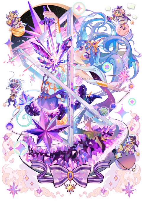 【お仕事】この度GENSEKI様の画集「GENSEKI artbook 2024」の表紙イラストを担当させていただきました!思いっきりのキラキラを詰め込んで描きました!YOOKIとGENSEKIのインタービューも載ってあるし、素敵なイラストレーター様のイラストが満載の画集なのでぜひぜひ手に取ってみてください! 