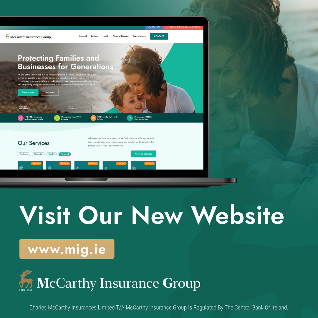 We are thrilled to share that we have recently launched our new website – Our new site provides our customers with even more helpful information on our personal, business, health and financial service offerings. Visit mig.ie and view it for yourself. #Ad