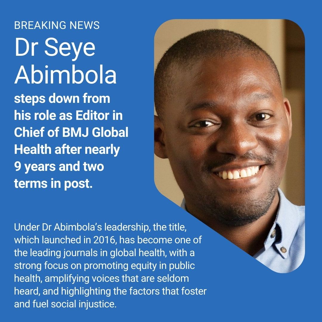 Dr @seyeabimbola's passion and determination to highlight culturally complex issues and refusal to shy away from politically sensitive areas have won him many plaudits, including Vox’s The 2023 Future Perfect 50 for his work on fighting global poverty and health threats.