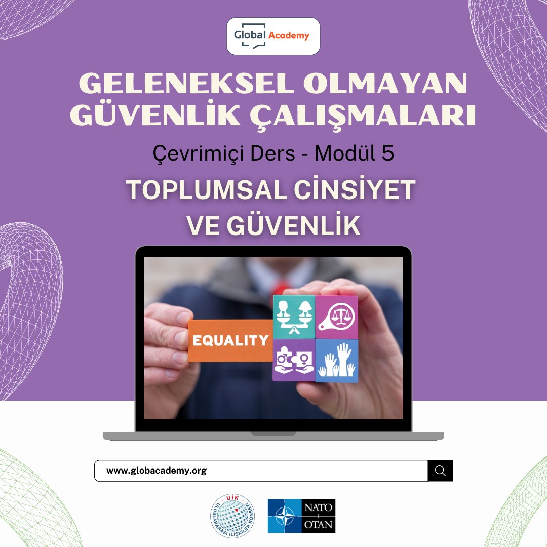 Çevrimiçi Güvenlik Dersleri kapsamında hazırlanan Geleneksel Olmayan Güvenlik Çalışmaları'nda beşinci konu: Toplumsal Cinsiyet ve Güvenlik 🌍 @nato Kamu Diplomasisi Birimi ve @uikonseyi tarafından desteklenen ders içeriğini incelemek için 👇 globacademy.org/lessons/modul-…