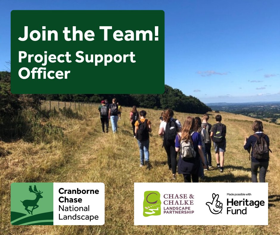 We are recruiting a Project Support Officer for the Chase and Chalke Landscape Partnership supported by @HeritageFundUK Find out more and apply here ow.ly/E9qu50R0V4J #DorsetJobs #WiltshireJobs #HampshireJobs #SomersetJobs #LandscapeJobs #NationalLandscapes