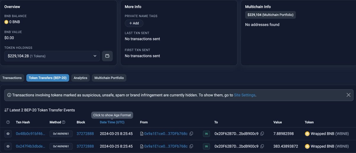 #CertiKInsight 🚨

@ZongZiFa_ were exploited for ~$229k via a flash loan exploit.

The attacker inflated the price of ZongZi in order to profit from invitation rewards

Funds are in EOA 0x20f62b7dd38fbb5c85a6ffe2733f2f12bdb900c9