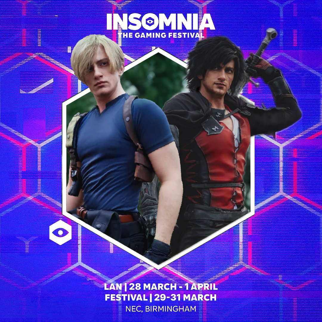 its i72 this weekend.. and im so happy to say im back as a cosplay creator!!!🥹💓 ill be there: friday evening / pub quiz: cowboy leon saturday all day: re4r leon kennedy sunday all day: clive rosfield @IGFestUK #i72