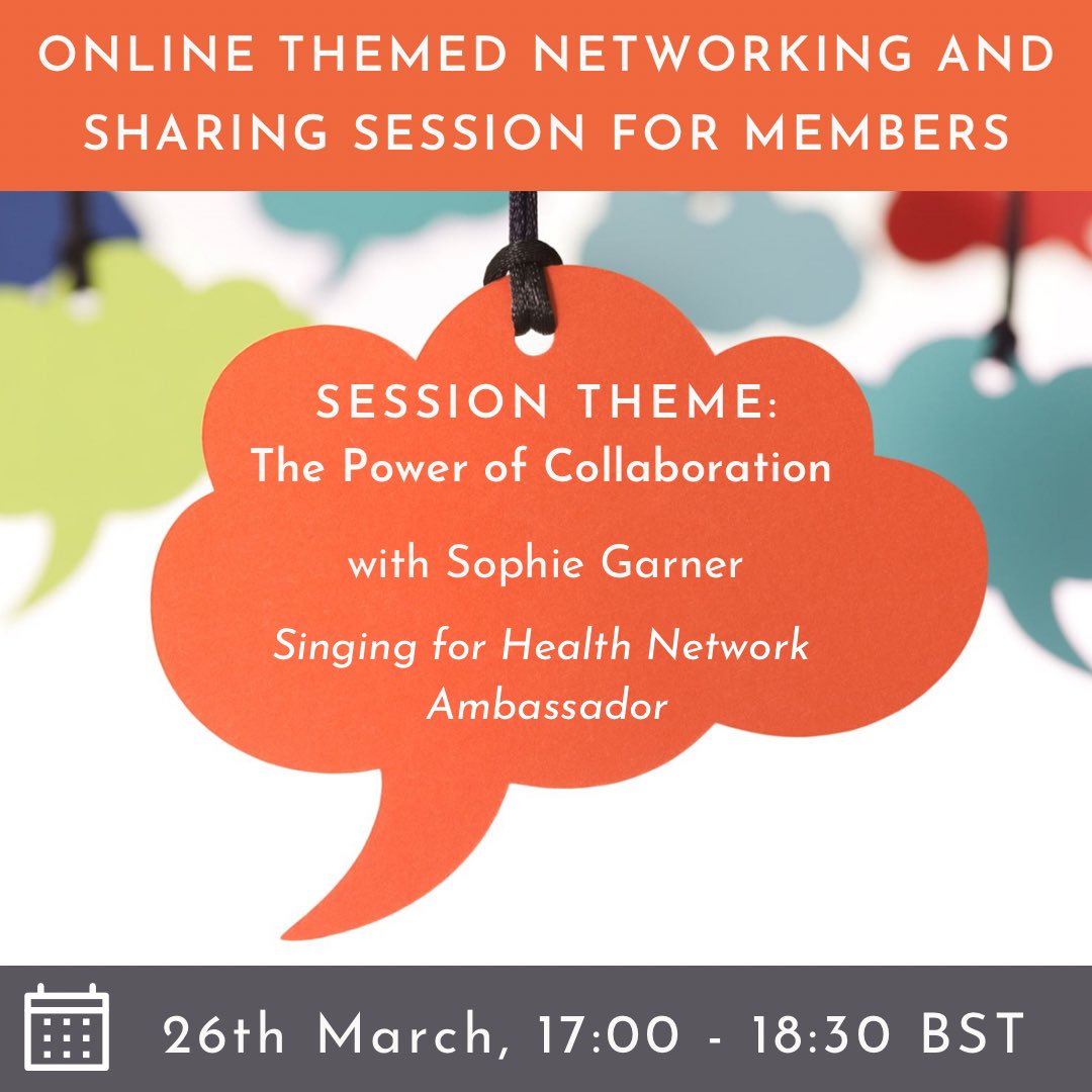 Network Members - don’t forget to sign up for this networking and sharing session with Singing for Health Network Ambassador Sophie Garner! Happening tomorrow! To book your place at this free session then head to the link below: singingforhealthnetwork.co.uk/event-details/…