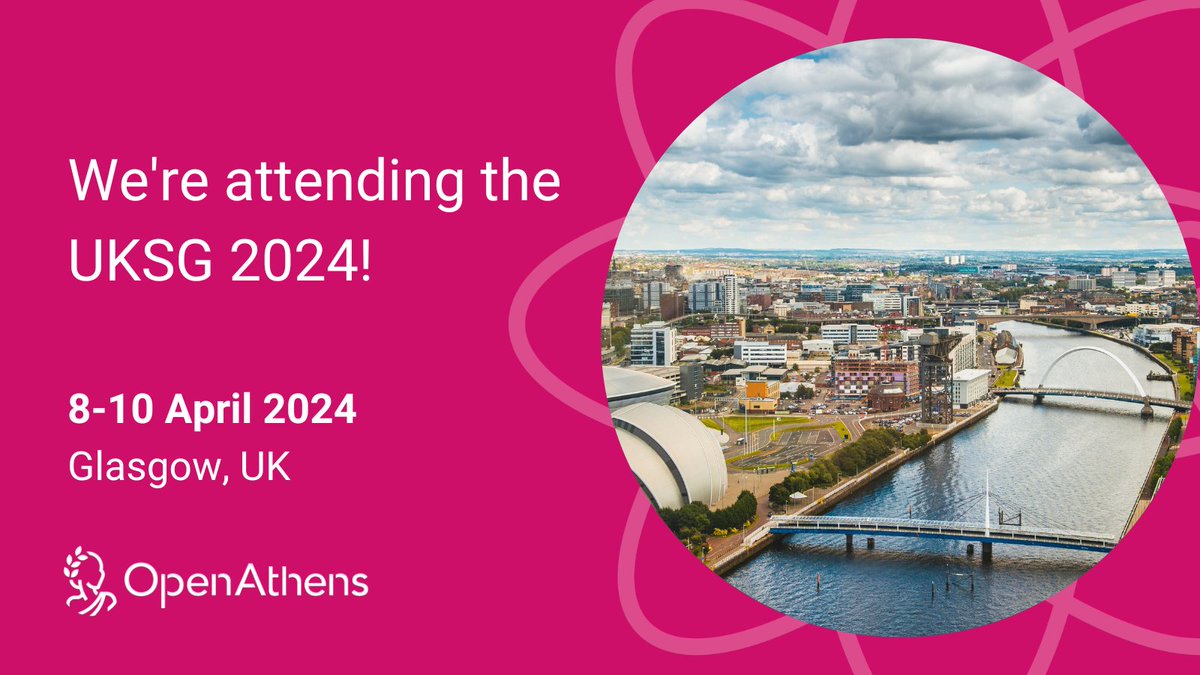 Are you heading to UKSG 2024 in Glasgow April 8-10? Make sure to come and say hello to us! We'll be there to discuss all things OpenAthens and help with your authentication needs. See you there! Find out more: bit.ly/3TMaOnx #UKSG