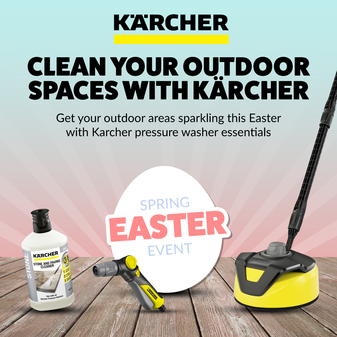 Get your outdoor spaces sparkling for the long #Easter weekend! 🌞🏡 Explore our range of #Karcher #pressurewasher essentials for great prices on everything you need to restore your #patio to its former glory! 🙌 Let's get things shining this spring! 🌷 👉 bit.ly/49RDzVz