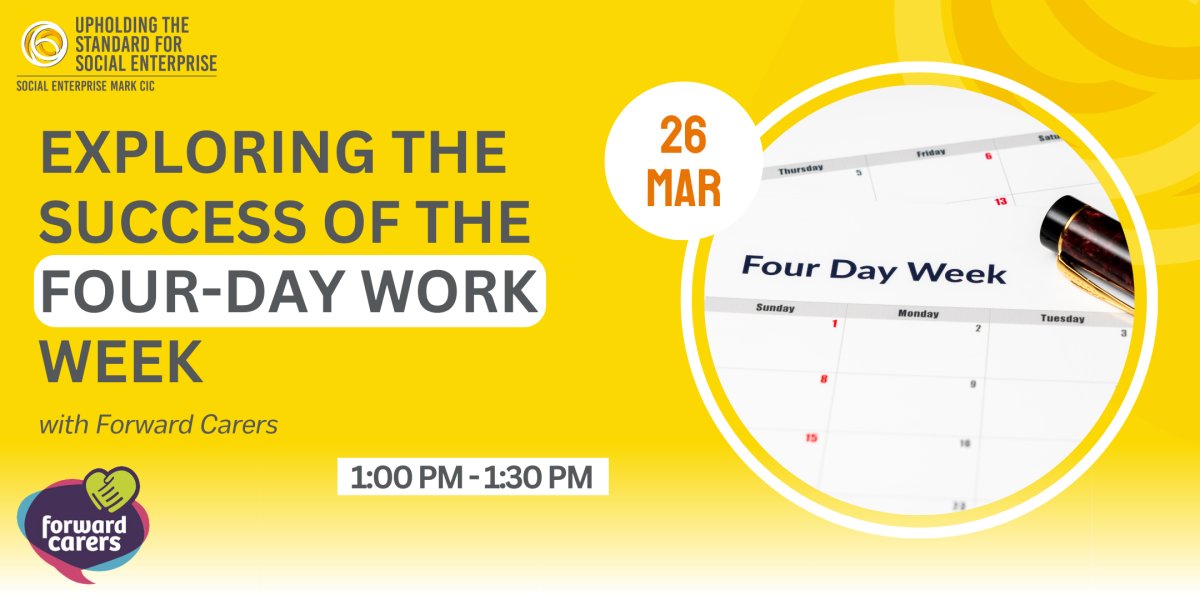 Join Anna Smith from @ForwardCarers tomorrow to hear about our successful implementation of our four-day work week. 📅 Tuesday 26 March ⏲️ 1.00 - 1.30pm 🎟️ ow.ly/u7ut50QZzj9 FREE Event