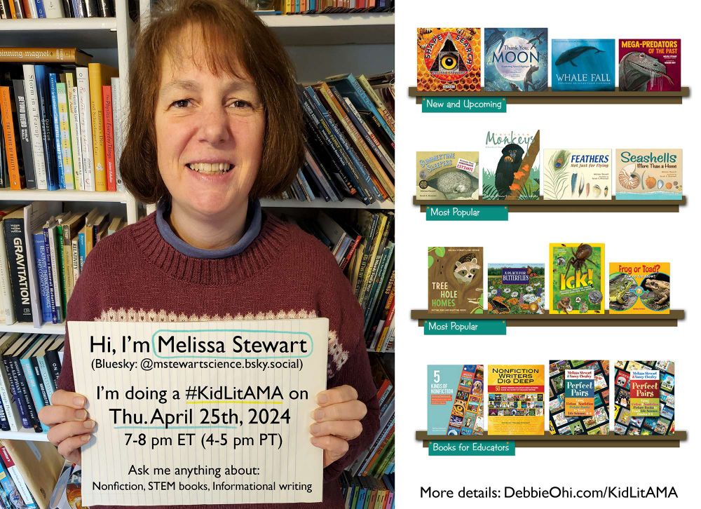 Teachers! Librarians! Writers! Join @inkyelbows and me for #KidLitAMA (Ask Me Anything), Thu. Apr. 25, 2024, 7-8 pm ET debbieohi.com/kidlitama/