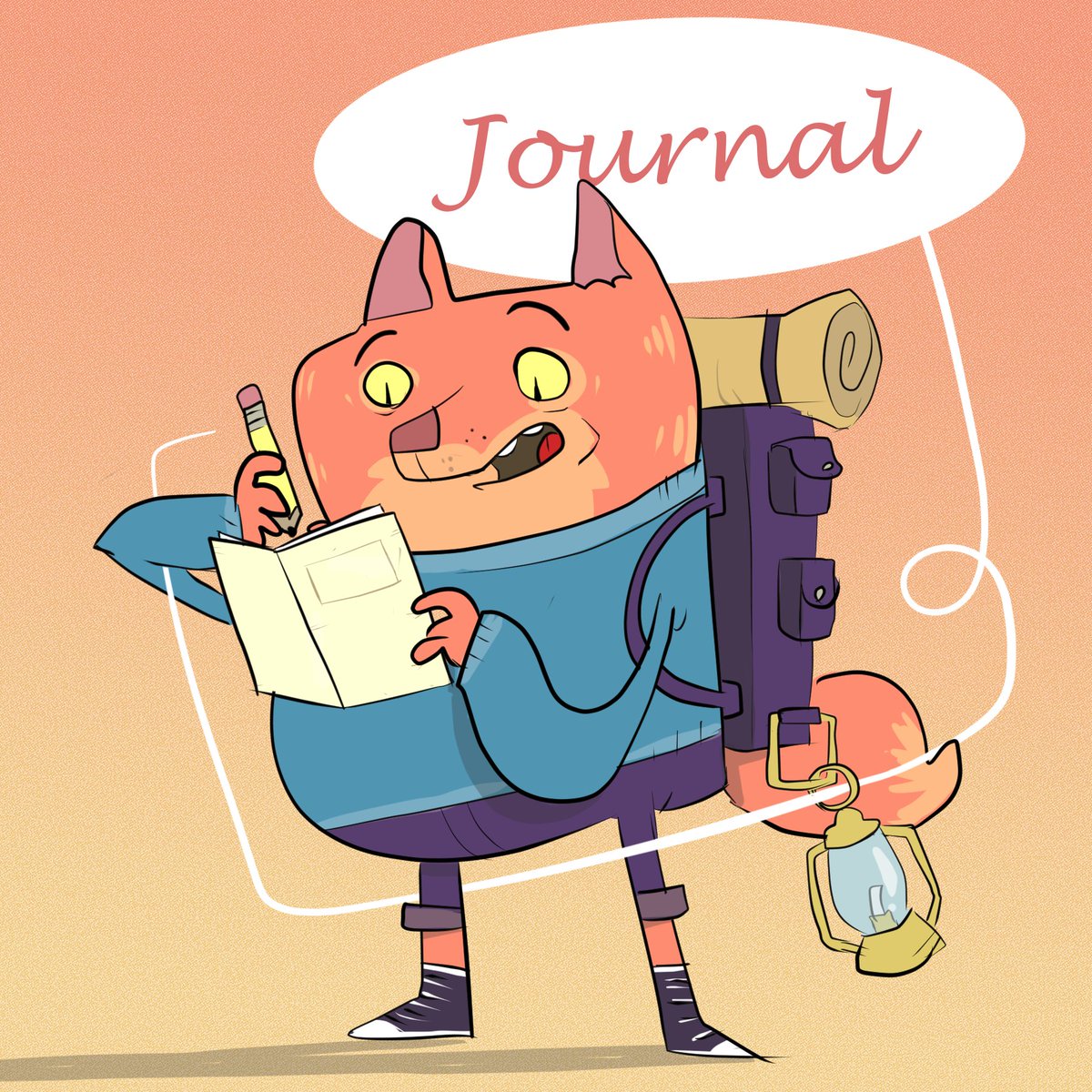 The word for this week’s #AnimalAlphabets is ‘Journal’. I decided to go with this kid and their field journal as they set out on adventure. @animalalphabets #characterdesign #journal #fieldjournal