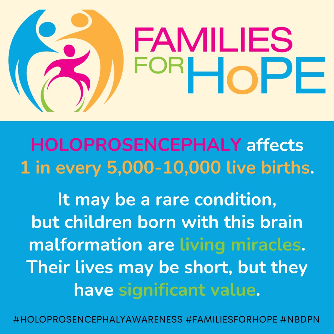 Holoprosencephaly (HPE) is a rare brain malformation without a standard course of treatment or a cure. Genetics and uncontrolled diabetes in pregnancy are risk factors. @familiesforhope offers support to families of children diagnosed with HPE. #holoprosencephalyawareness
