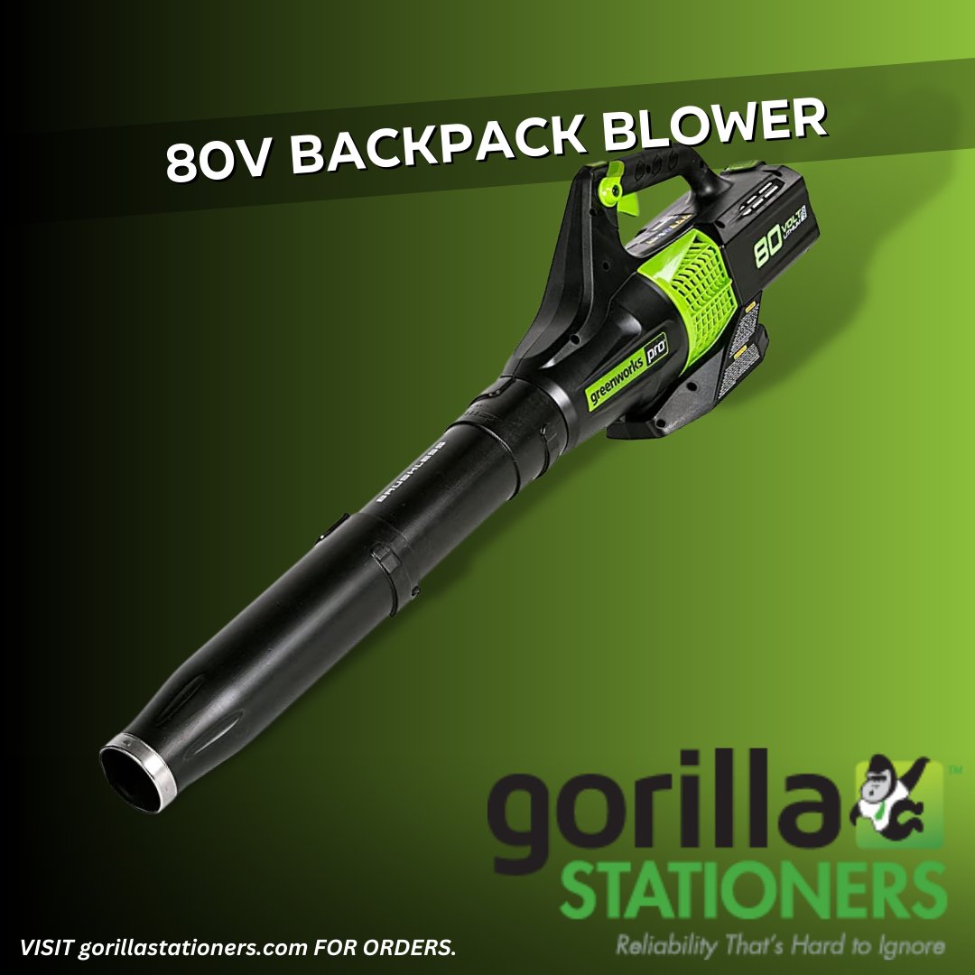 Keeping your lawn leaves free can be of a challenge if you don't have the tool to use. That is why this 80V Backpack Blower is just right for the job. Check this out: gorillastationers.com/collections/ha… #GorillaStationers #HardwareSupplies #Office #OfficeProducts #HardwareProducts