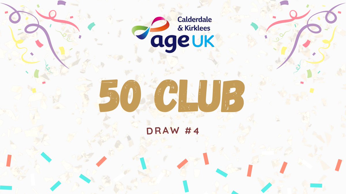Our March 50 Club draw took place today and THREE lucky members won their share of £175. Congratulations to each of our winners! Want to be in with a chance of winning one of our cash prizes? Find out how you can join our 50 Club here: ageuk.org.uk/calderdaleandk…
