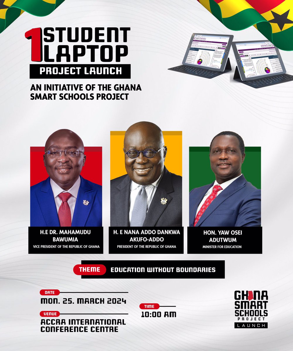 CASTINBILLZ's tweet image. By the way... The President of Ghana @NAkufoAddo and The Vice President, the Digital @MBawumia will be launching ##1Student1Laptop 

#EducationWithoutBoundaries 
#BuildingGhanaTogether