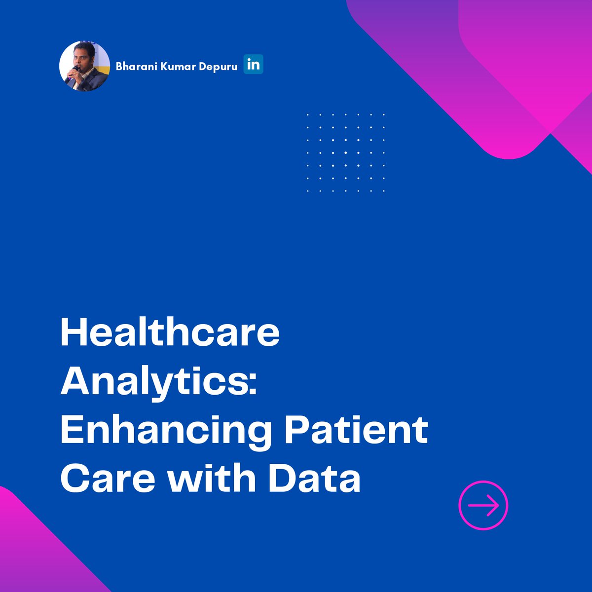 Improving Patient Health: Using Data Analysis to Provide Better Care.(1/6)
#dataanalysis #healthcareanalytics
#predictiveanalytics #bharanikumar