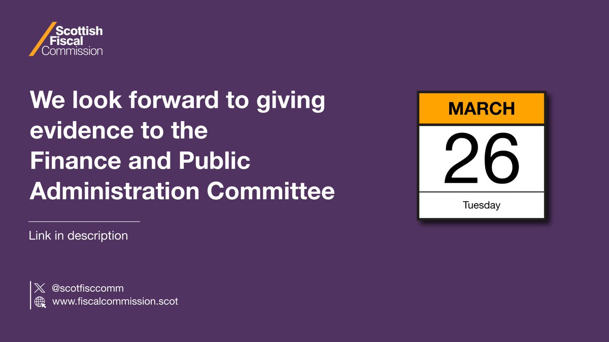 Tomorrow at 10:30, we will appear at @SP_FinancePAC to give evidence on our Fiscal Sustainability Perspectives report on climate change. Watch live on Scottish Parliament TV: scottishparliament.tv