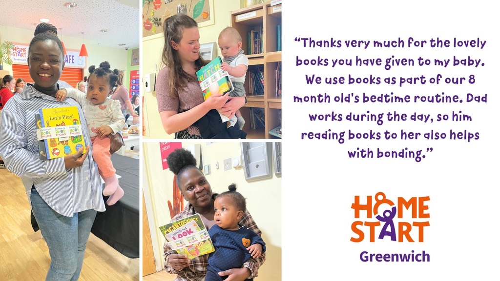 Thanks to a @felixprojectuk connection we were thrilled to gift 600 @bonnierbooksuk baby board books to parents with under 1s across Greenwich & Woolwich. @hsgreenwich runs rhyme time sessions across its 7 centres as part of a raft of emotional & practical support for families.