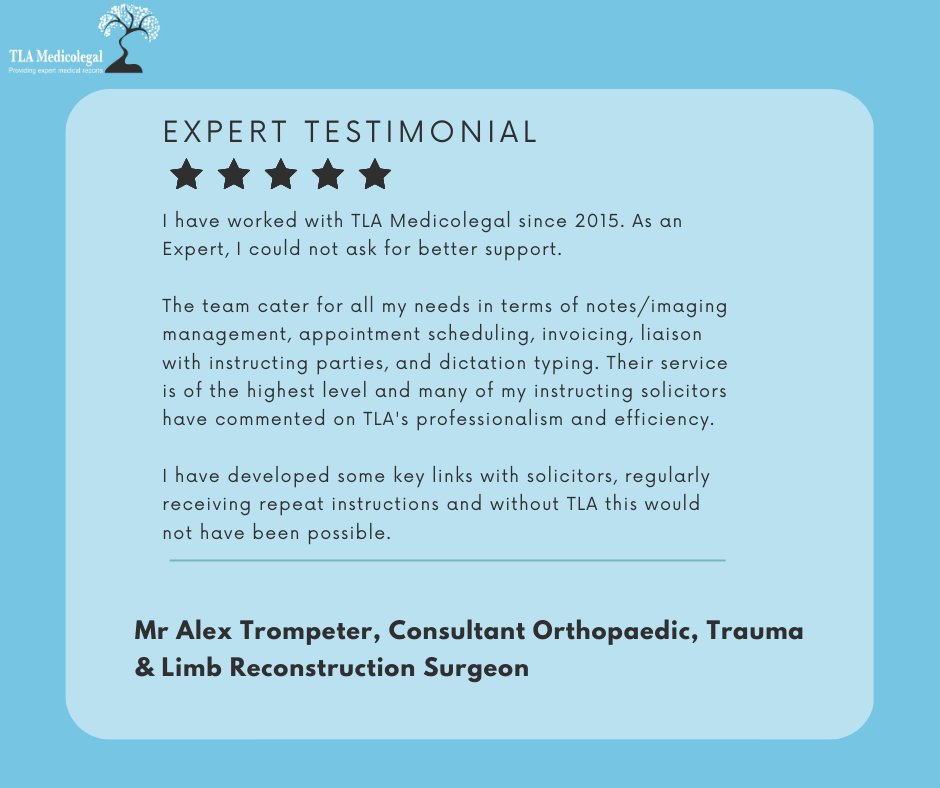 We are thrilled to receive such positive feedback from our valued expert - a true reflection of the dedication and commitment we have to providing top-notch service to all our experts. Hear what our Experts say about us #MedicalReports #PI #MedNeg #WhatOurExpertsSay #Oxfordshire