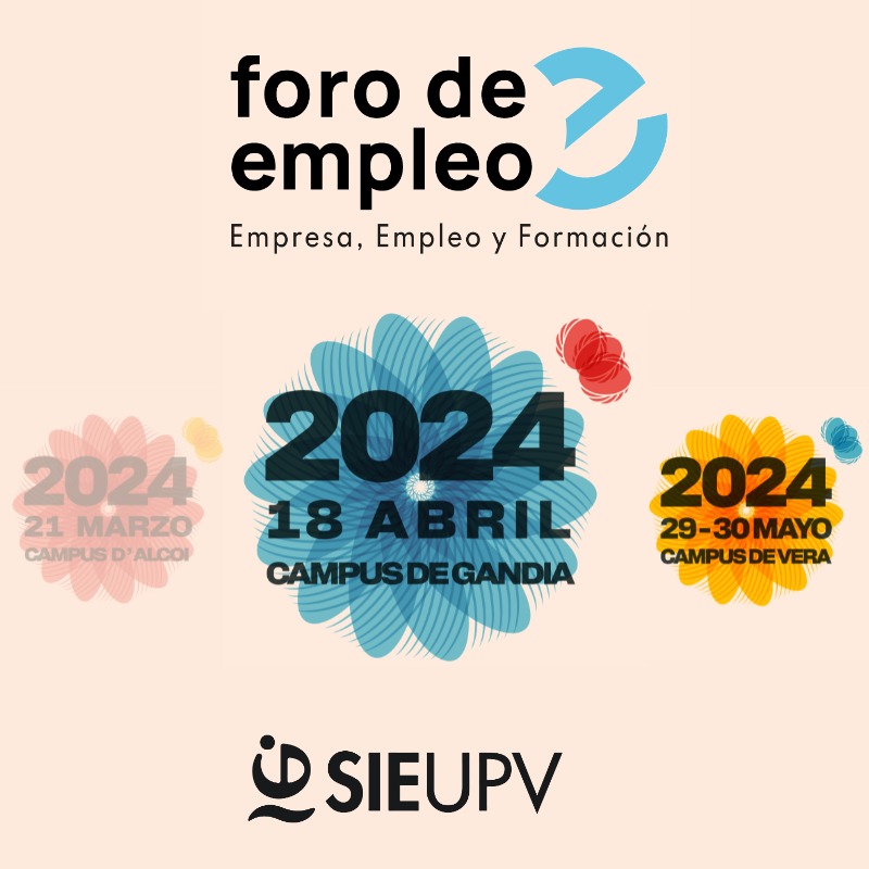 Finalizado con gran éxito de empresas y asistentes en #foroeupv en Job Talent de Alcoi 🥇, pasamos a Gandía el 18 de abril🤗🗓️🫐 La primavera es empleabilidad en los 3 campus de la UPV.📢