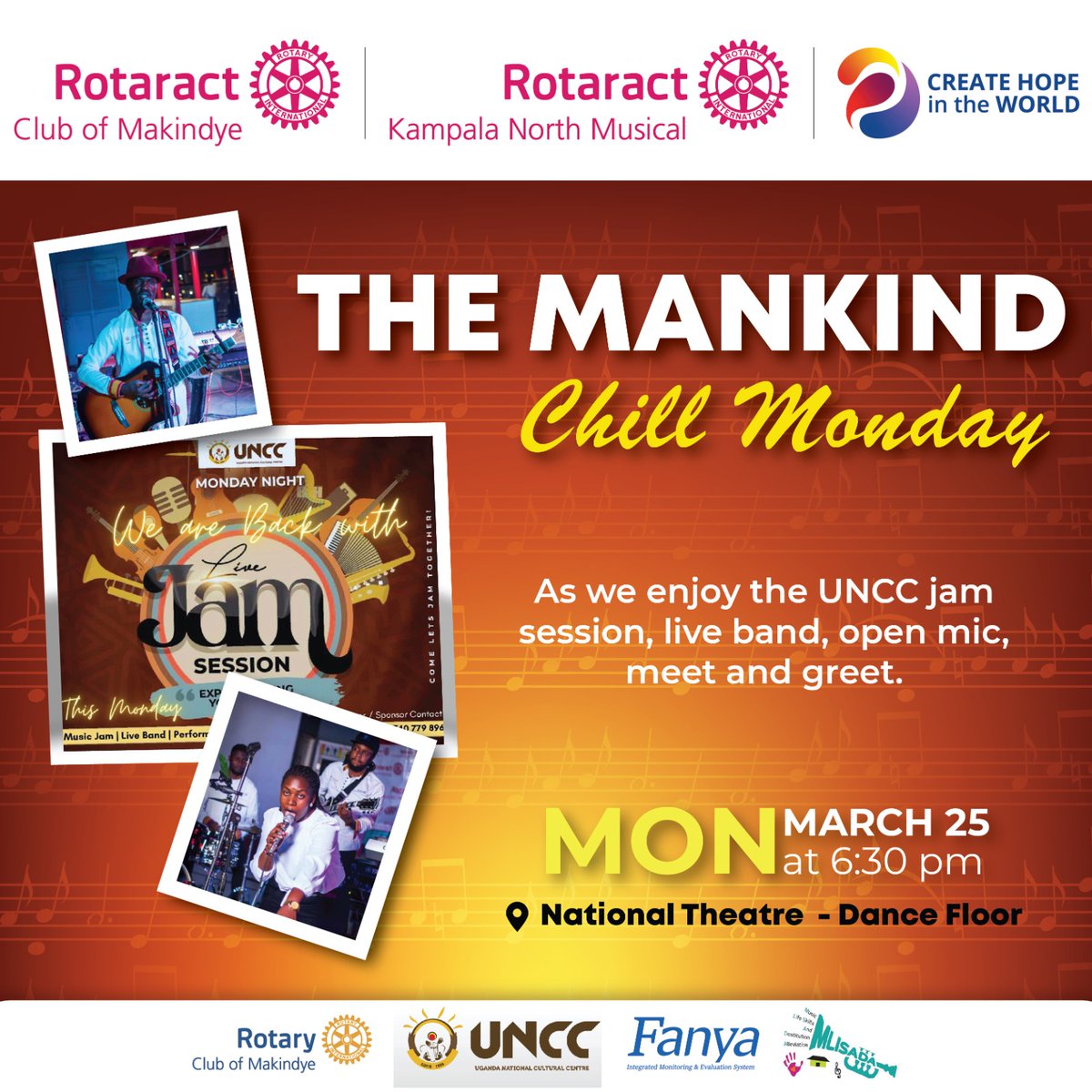 It's back,it's bigger and it's the final one in March... it's *The Musical-Mankind* chill Monday at the National theatre. 6pm at the Dance floor. #WeAreTheMankind #FlyBeyond