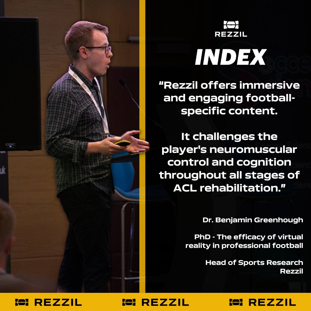 Rezzil Index improves ACL injury recovery. Dr Ben Greenhough sees important advantages for men and women players who are recovering from ACL injuries using the latest Rezzil Index. Learn more! 👇 eu1.hubs.ly/H07_QHf0