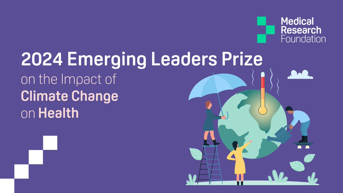 🚀 Our 2024 #EmergingLeadersPrize is open for applications! 🤩 The prize will recognise exceptional scientists, working on the impact of #ClimateChange on health. 💷 Up to £200k of funding available 📅 Deadline: Tuesday 16 April Apply now 👉 bit.ly/4aZ3VWv