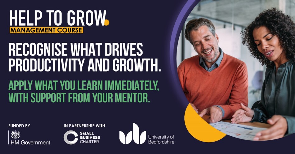 Find out how to grow your #businesswith the 90% subsidised #HelpToGrowManagement course, delivered by the University of Bedfordshire.
📅 Starting 12 September 2024 (12-week course)
📲 Register today: beds.ac.uk/help2grow

#businessgrowth #leadershiptraining