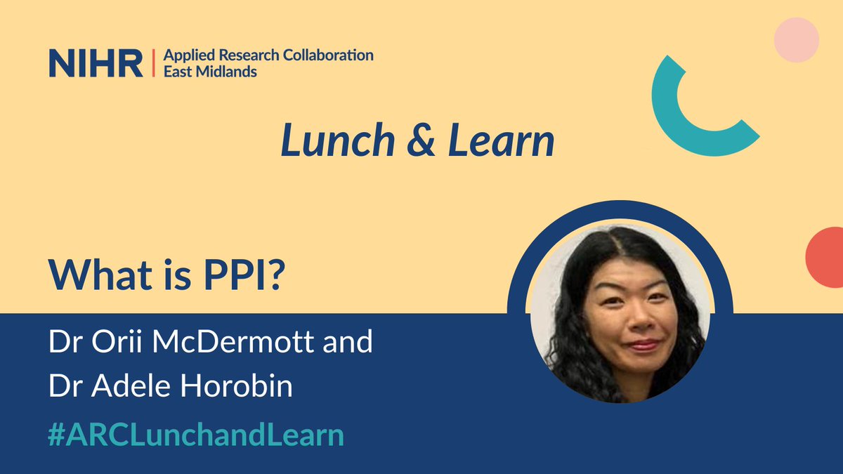Check out the upcoming #ARCLunchandLearn training series. 📚 Learn about patient and public involvement (#PPI) and its significance in research, led by Dr Orii McDermott and Dr Adele Horobin. 🗓️ May 7 🕕 13:00 - 14:00 🔗 Register here: ticketsource.co.uk/nihr-arc-em/ni…
