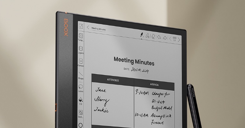 OnyxBoox's tweet photo. #NoteAir3, where timeless design meets modern functionality! Its sleek and ergonomic design makes holding it easier for extended periods. Boasting 64GB of storage and an expandable MicroSD card slot, the Note Air3 is your ultimate companion for on-the-go productivity. https://t.co/v90jbCbcOz