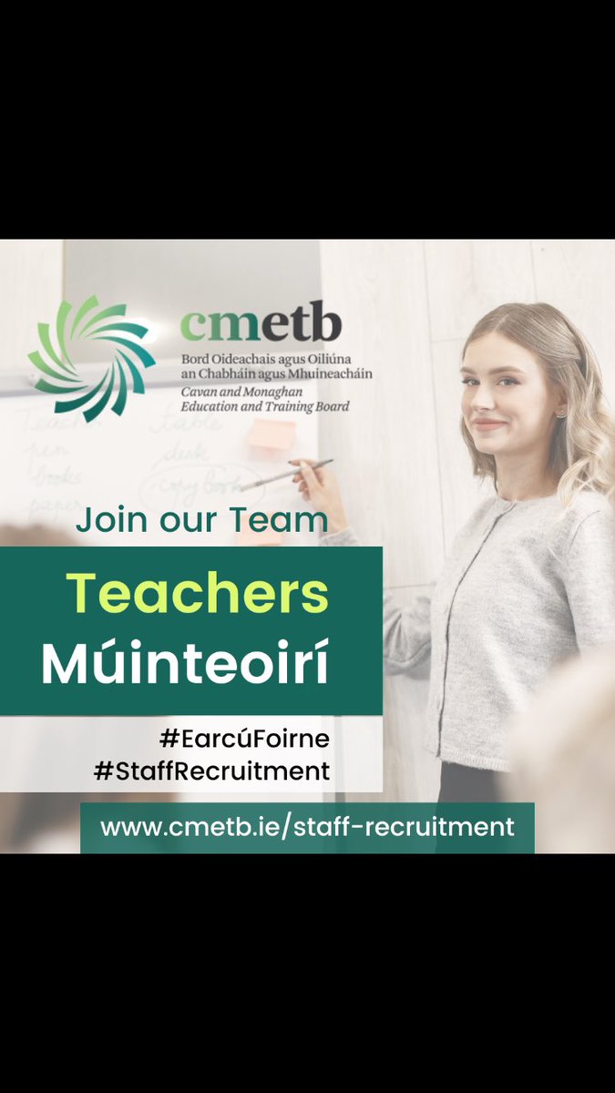 Visit cmetb.ie and check out the @CavMonETB recruitment opportunities that are currently available #cmetb #care #community #excellenceineducation #equality #respect