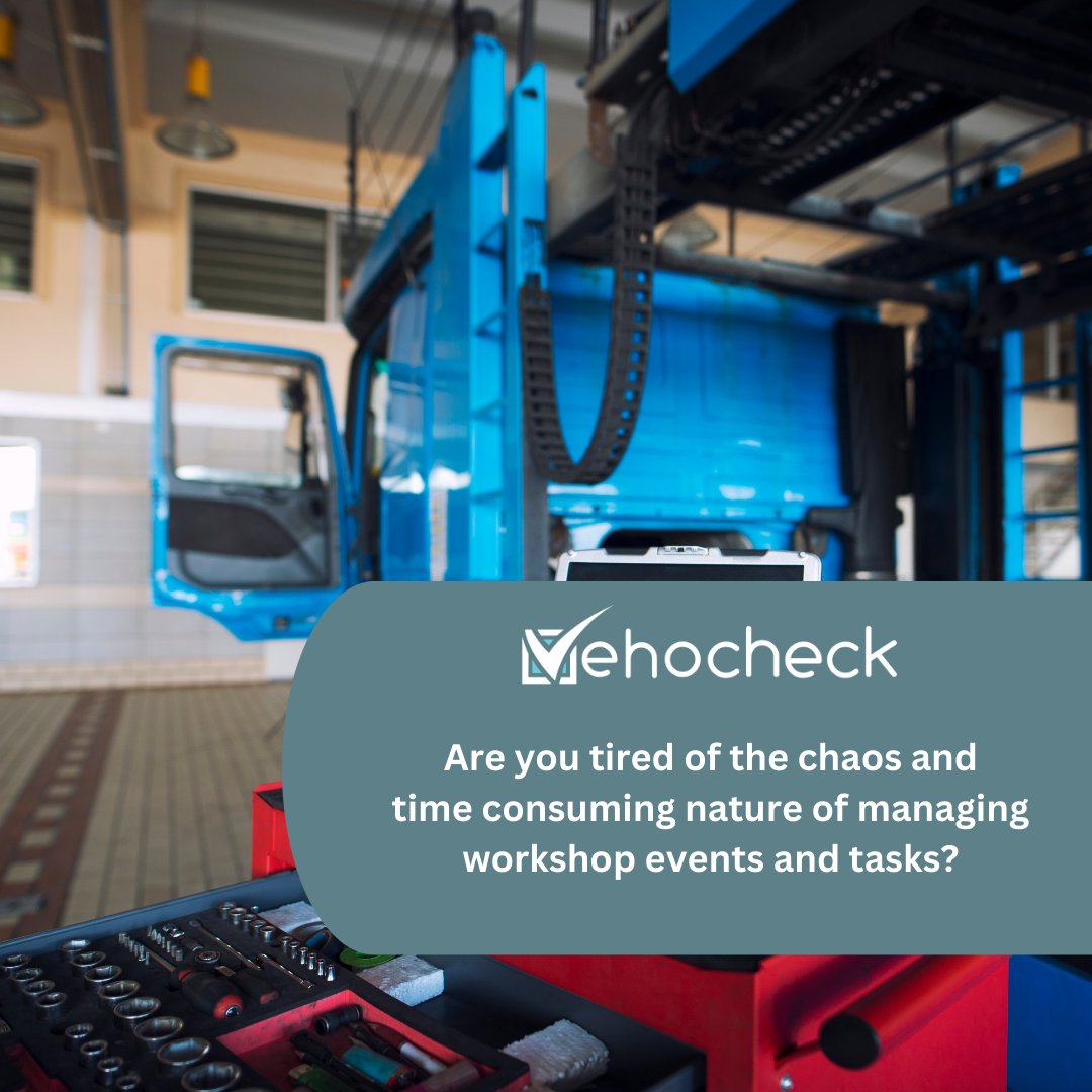 Vehocheck workshop manager allows you to effortlessly organise, monitor, and act on all workshop tasks for the next 20 years. 

Find out more at vehocheck.com 

#fleetmanagement #vehiclecompliance #HGV #transportmanager #compliance #workshopmanagement