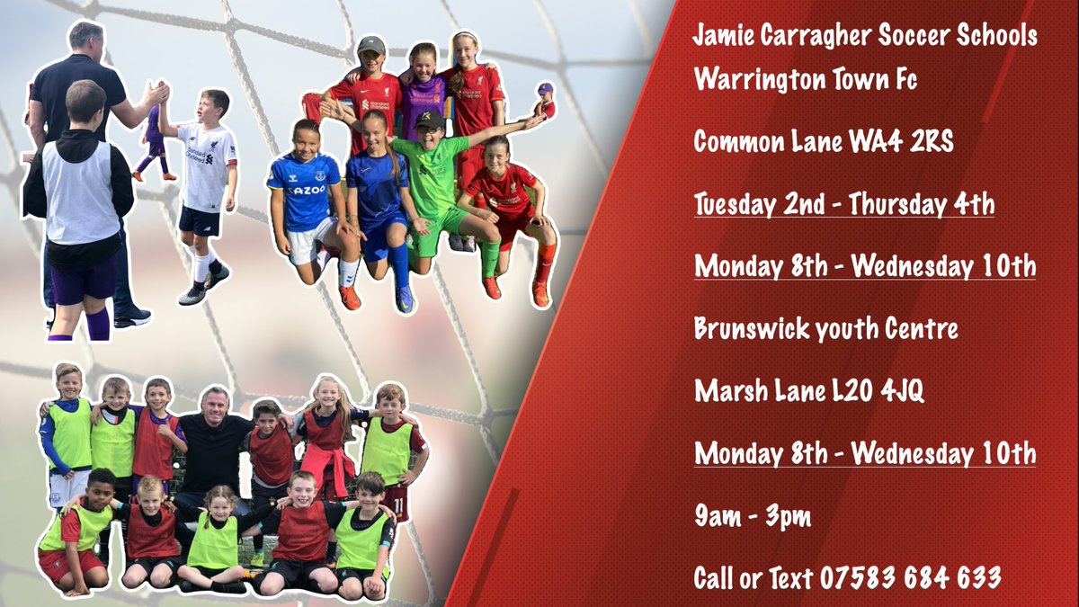 JCSS Northwest (@jcss_northwest) on Twitter photo 🔴⚽️….. Book Now …..⚽️🔴
3 Camps to choose from.
Call or Text 07583684663
Secure your place now with no deposit. <a href="/theyellows/">Warrington Town FC</a> <a href="/the_brunny/">Brunswick YCC</a> 🔴⚽️….. Book Now …..⚽️🔴
3 Camps to choose from.
Call or Text 07583684663
Secure your place now with no deposit. <a href="/theyellows/">Warrington Town FC</a> <a href="/the_brunny/">Brunswick YCC</a>