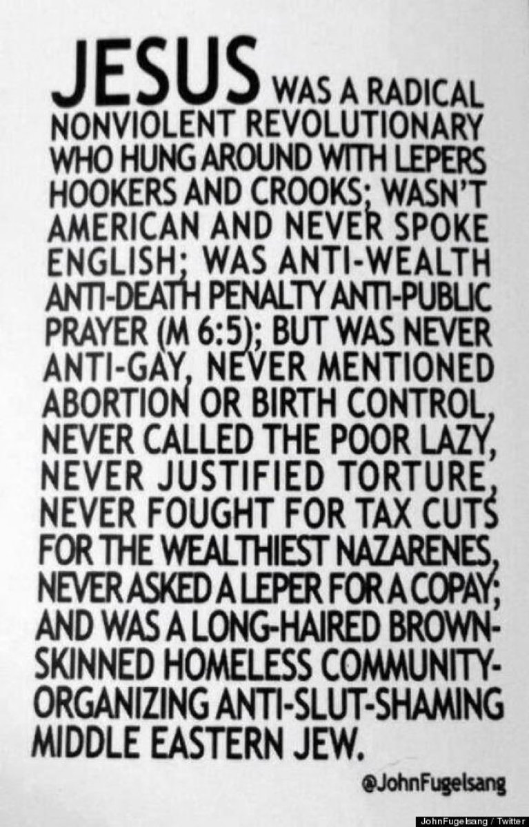 GaylaMcGill5's tweet photo. @ResisterSis20 @genz_rules 🎯 - Well said! ...One of my all-time favorite descriptions of 'O.G. Jesus' (as opposed to his antithesis, the hateful, manufactured 'Republican Jesus'), written by @JohnFugelsang 💙🌊🌊🌊 https://t.co/J2342pAsNH