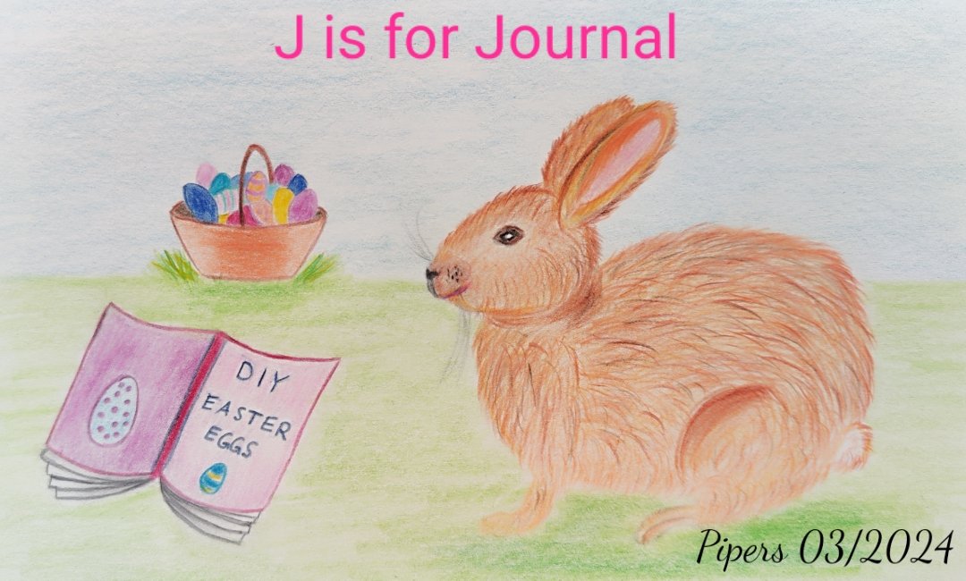 J is for Journal @AnimalAlphabets After reading a DIY Journal this Easter rabbit feels well prepared for Easter. Happy AAMonday and Happy Easter everyone! 🐇🥚 #animalalphabets #illustration #pencilsketch #pencildrawing #Easter #easter2024 #carandache #eastereggs