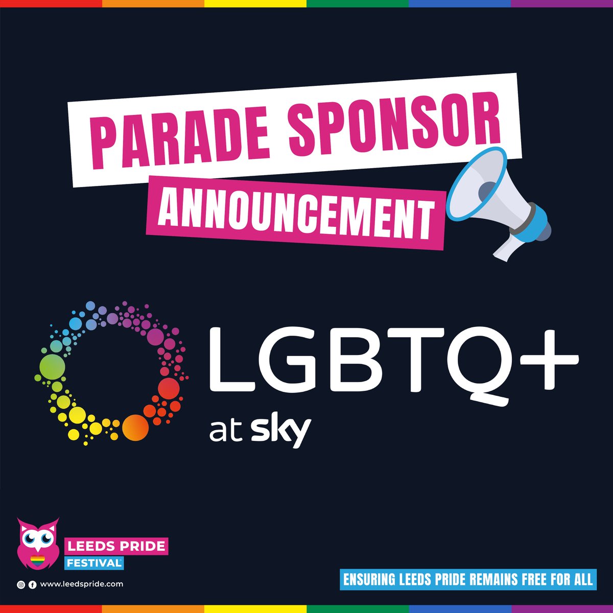 ⭐️Announcement⭐️ LGBTQ+ at Sky are delighted to be partnering with Leeds Pride this year. We’re incredibly proud to be sponsoring this event on behalf of our queer colleagues and allies based in Leeds, and can’t wait to celebrate together at what’s set to be an incredible event!