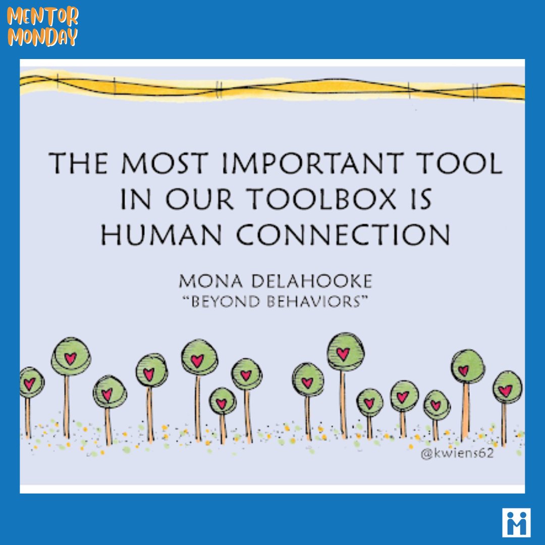 Human connection is the most important tool in our toolbox as educators, and that connection goes three ways: with students, with other educators and mentors, and with ourselves. They're two-way connections and central to what we do. #CelebrateMonday #MentorMonday #connection