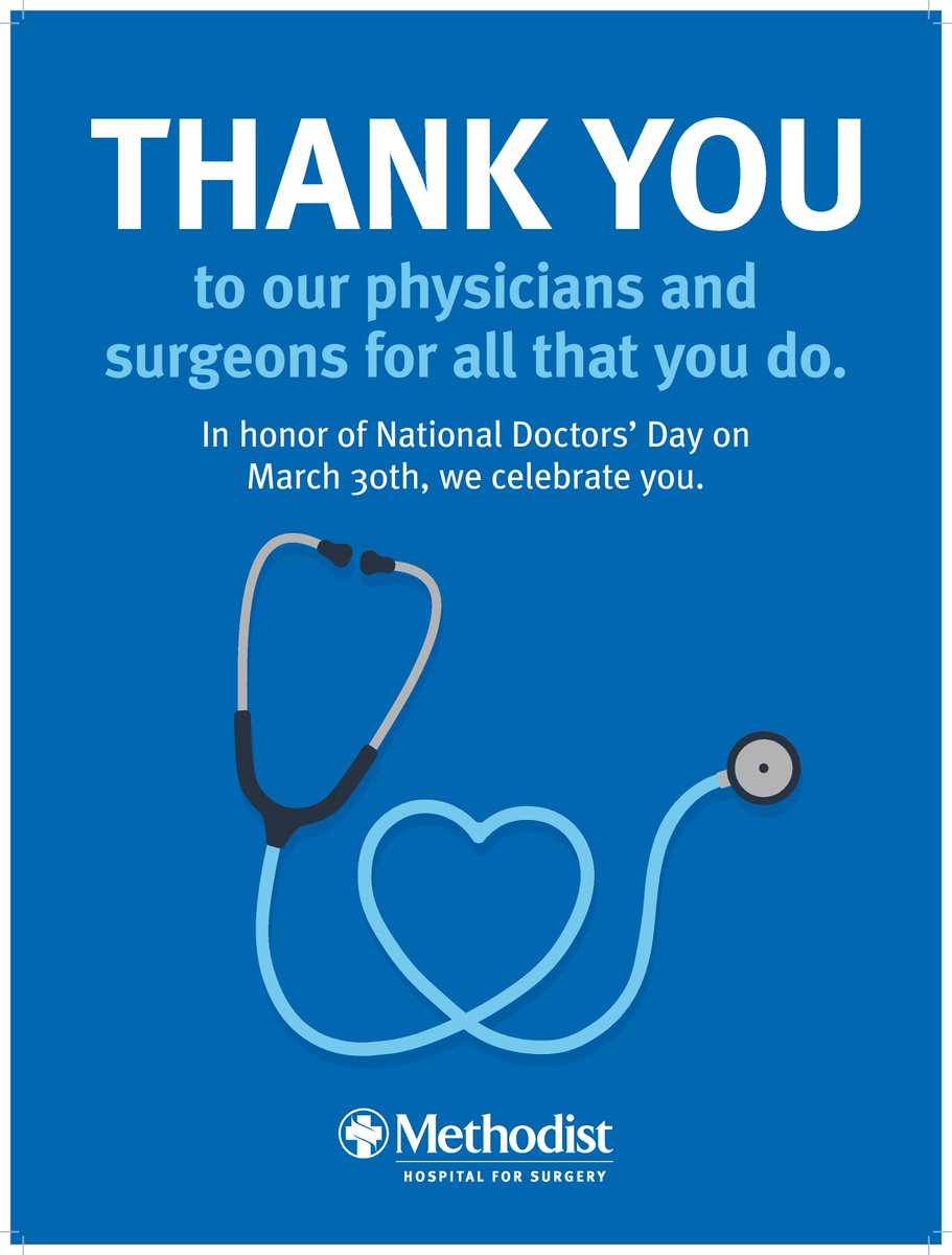 March 30 marks an important occasion in the world of health care—National Doctors' Day. Thank you to all physicians and surgeons. Source:  ama-assn.org/delivering-car… #nationaldoctorsday #spine #orthopedics