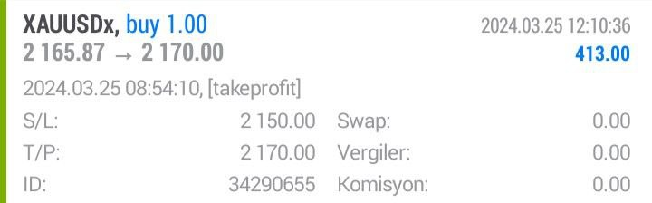 🍀Bugün değerlendirmeye aldığımız #XAUUSD işlemimiz 413 $ = 13.250 TL kazanç sağladı. 🍀Daha fazla analiz ve inceleme için grubumuza dahil olabilirsiniz. ⬇️ t.me/+20M0HUnD-cM0Z… #kchol #sasa #mogan #bist100 #thyao #cante #borsa #hisse #halkaarz #endeks #altın #petrol