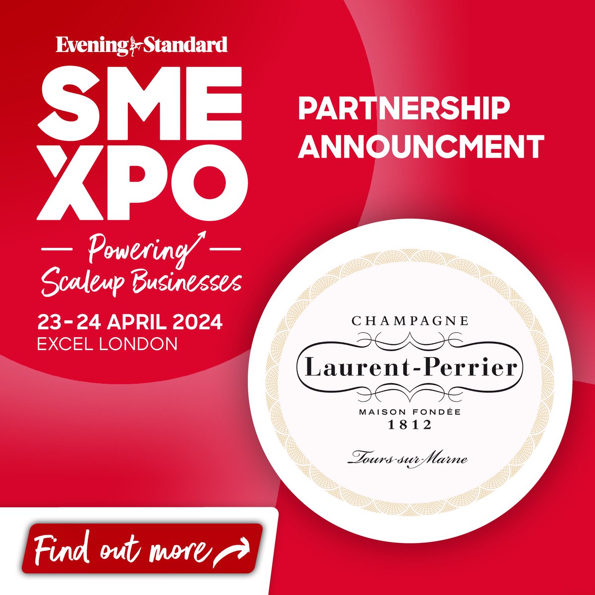 We are proud to partner with Champagne Laurent-Perrier, an independent family House that was built with 4 strong convictions. These 4 convictions make Laurent-Perrier, through its Cuvées. 👉 Claim your free ticket here: sme-xpo-2024.reg.buzz/socialmedia #SMEXPO2024 #Partnerannouncement