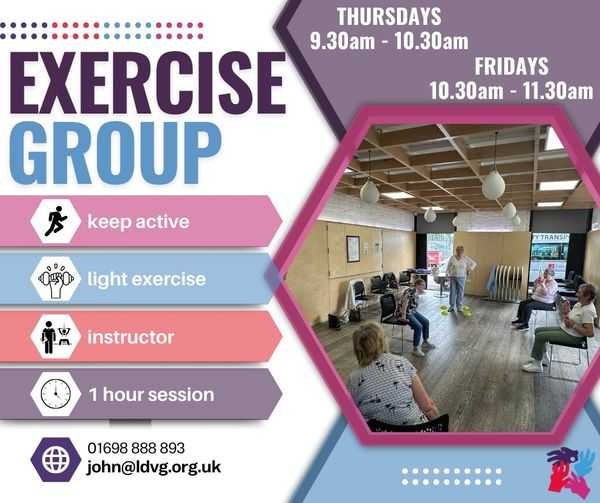 Larkhall & District Volunteer Group (@larkhallvolgrp) on Twitter photo Are you looking for a non strenuous, easy going way of keeping active? Then look no further.
Come and join our exercise class. Available either a Thursday or a Friday (both if you would like).
Contact us now if you are interested.
john@ldvg.org.uk, 0169888893. Are you looking for a non strenuous, easy going way of keeping active? Then look no further.
Come and join our exercise class. Available either a Thursday or a Friday (both if you would like).
Contact us now if you are interested.
john@ldvg.org.uk, 0169888893.