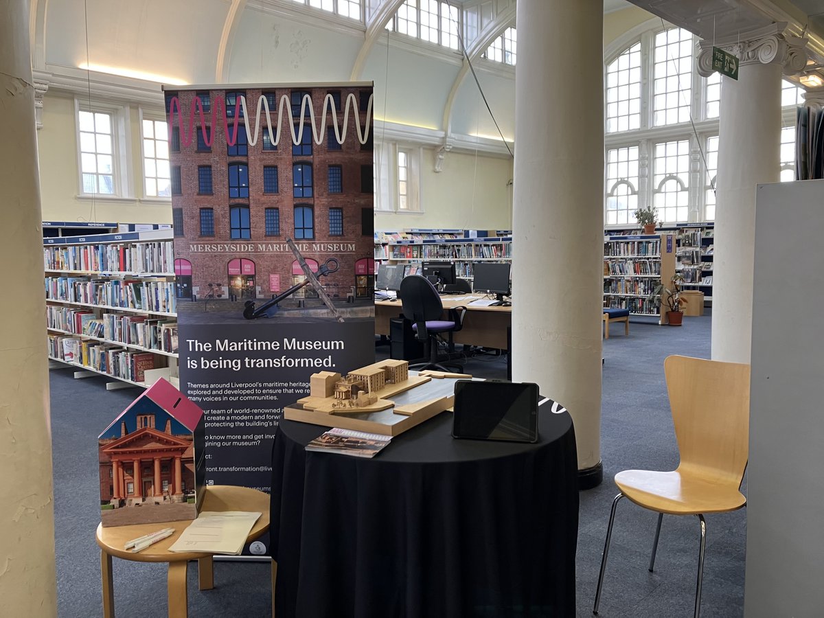 Our team is at Kensington Library today to share with you the latest plans for the redevelopment of @SlaveryMuseum and @MaritimeMuseum_ 🏦 Have your say and shape the future of both venues. Can't make it today? Join us at Museum of Liverpool next week: liverpoolmuseums.org.uk/consultation