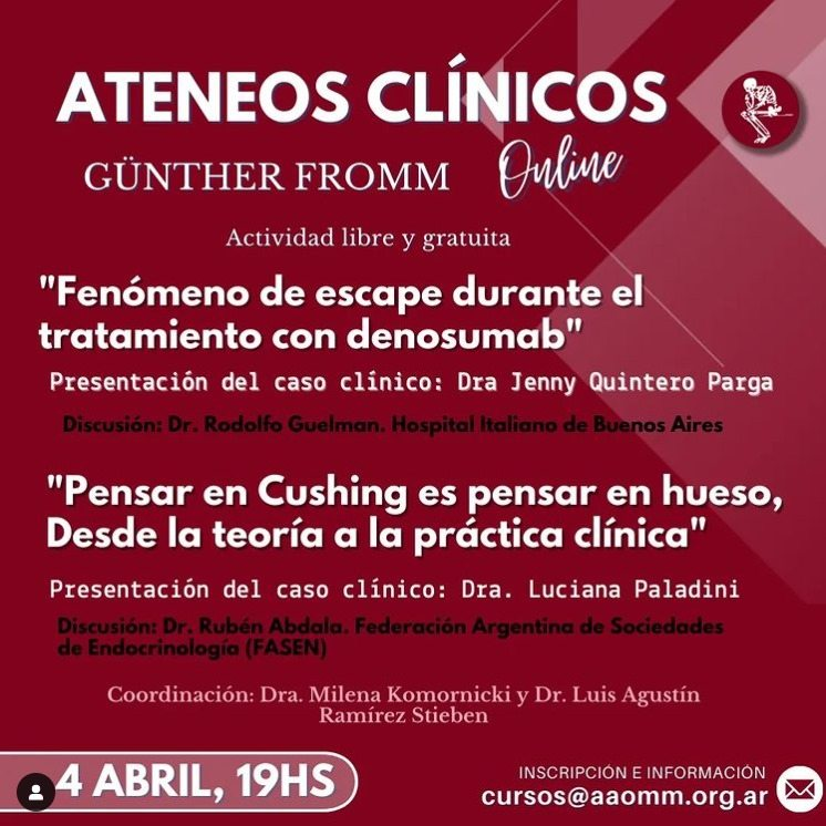EndoFASEN's tweet photo. Ateneos Clinicos
Actividad libre y gratuita
📷 4 de abril
📷 19:00hs
📷 Modalidad online
#fasen #huesos #casoclinico #diagnostico #ateneo #diagnosticar #endocrinologia #dificultades
#cushing https://t.co/SMNZy08JI0