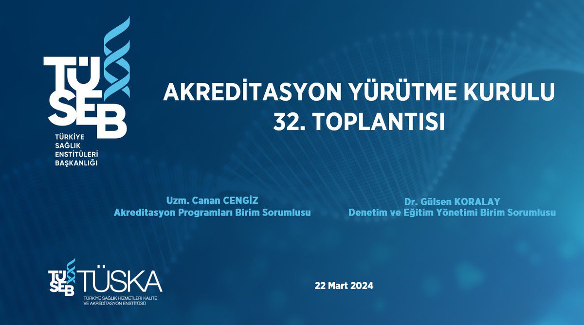 32.Akreditasyon Yürütme Kurulu toplantısı Prof. Dr. Figen ÇİZMECİ ŞENEL başkanlığında gerçekleştirdi. Toplantıya, kurul üyeleri Prof Dr. Sabahattin AYDIN, Prof. Dr. İrfan ŞENCAN, Prof. Dr. Sibel AKSU YILDIRIM, Doç. Dr. Eren USUL, Doç. Dr. Tunçay PALTEKİ ve Dr. Reşat BAHAT katıldı