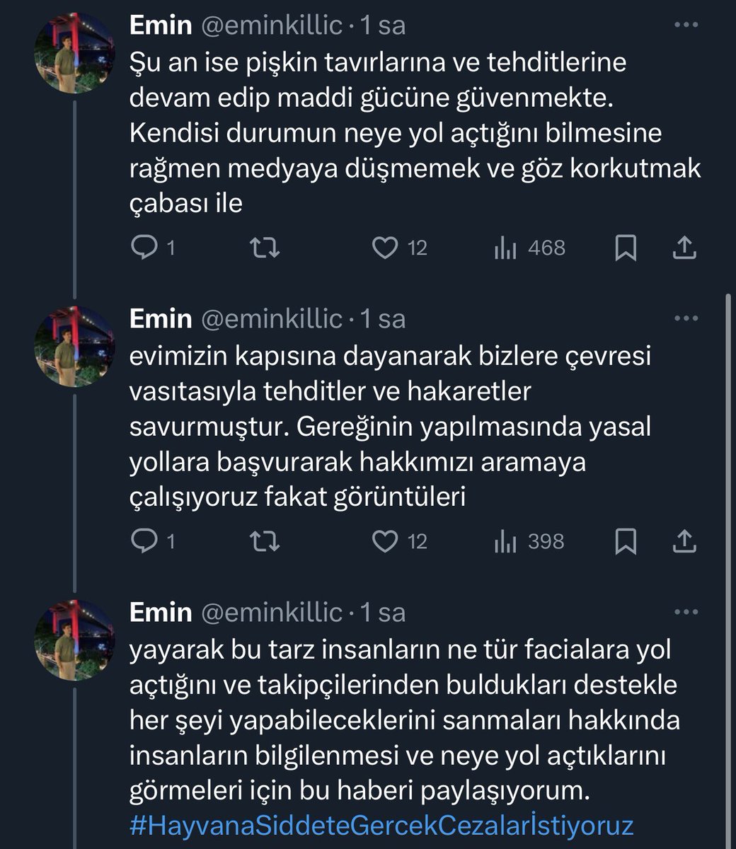 🔥 Banu Parlak’ın tasmasız ve ağızlıksız köpeği tarafından köpekleri vahşice öldürülen Emin Kılıç, Parlak’ın olayın yayılmaması için tehditler savurduğunu paylaştı.
