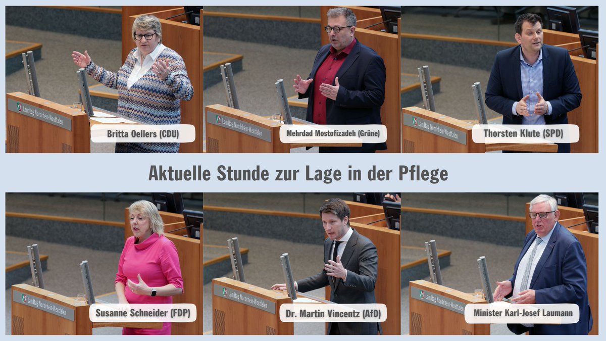 In einer von drei Aktuellen Stunden hat der #ltnrw über die Situation in der #Pflege debattiert. Es ging u.a. um die Zahl von Auszubildenden. Infos, die Videos der drei Plenarsitzungen der vergangenen Woche und zu weiteren Sitzungen gibt es hier ⤵️ landtag.nrw.de/home/mediathek…