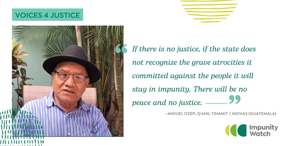 💬This week on #Voices4Justice: What is the role of #memorialisation in #transitionaljustice? Watch the video with Miguel Itzep, a founding member of @InovasOrg ▶️ bit.ly/48I1tT0 (also in Spanish) Explore more on our work in #Guatemala: impunitywatch.org/what-we-do/con…