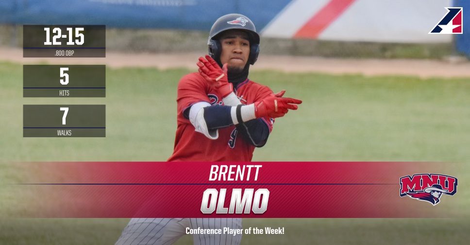 ⚾️ Congrats Brentt Olmo, named Conference Player of the Week! #FearTheNeer