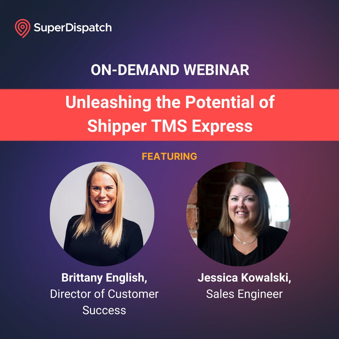 Empower your logistics like never before with Super Dispatch's Shipper TMS Express! 🚚✨ Watch our on-demand webinar to see how to supercharge your transport management system: bit.ly/3wEoLef #SuperDispatch #ShipperTMSExpress #TransformLogistics