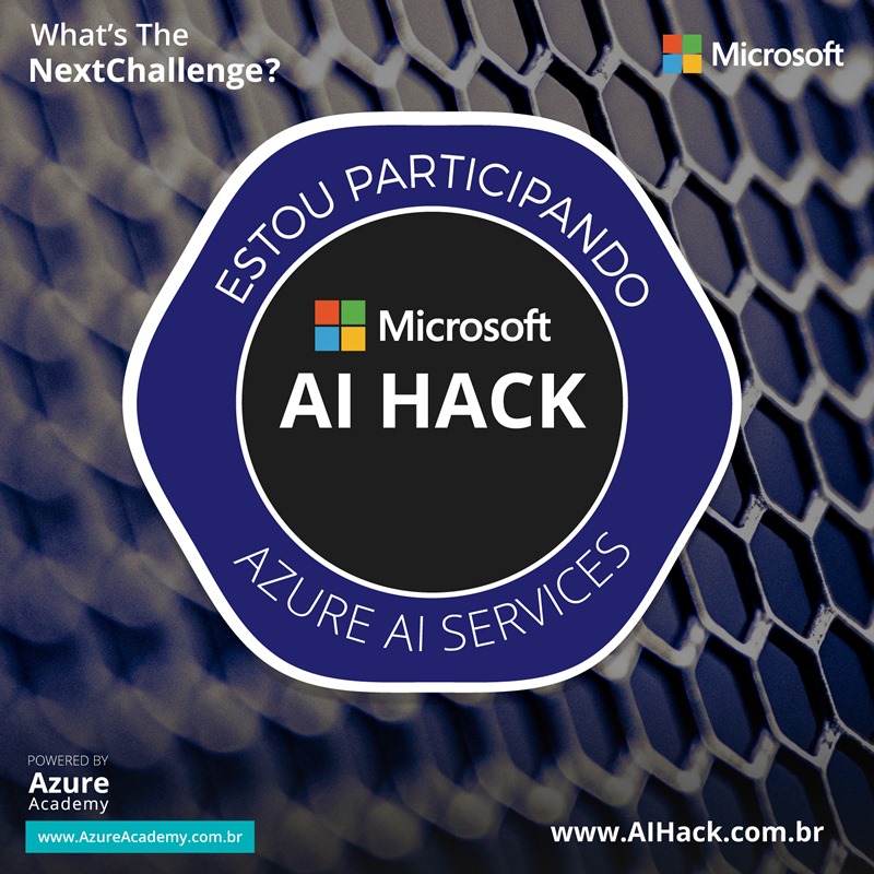 Participando do <a href="/Microsoft/">Microsoft</a> AI HACK com o <a href="/rubguimaraes/">Rubens Guimarães</a> e meu time composto pelos amigos Marcelo Martins , Luiz Santana e William Lino Oliveira 
#microsoftaihack #hackaton #welovemicrosoft
